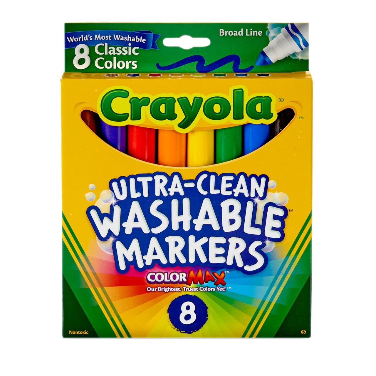 12 Packs: 8 ct. (96 total) Crayola® Washable™ Classic Broad Line Marker Set